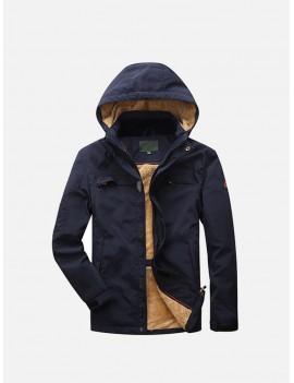 Plus Size Winter Outdoor Thicken Warm Hooded Jackets for Men