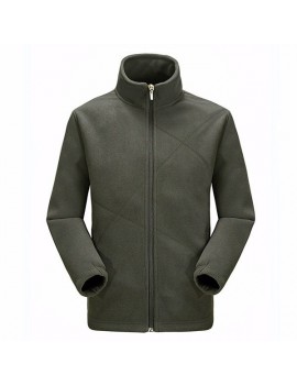 Men's poolar Fleece Lined Soft Warm Stand Collar Zipper Casual Jackets Outwears