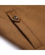 Dual Collar Winter Spring Business Casual Pockets Wool Coat for Men