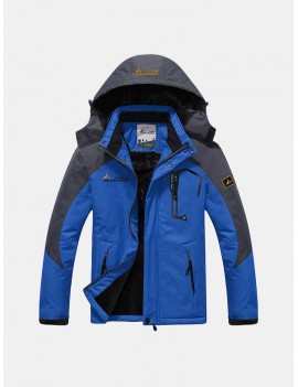 Plus Size Outdoor Water Resistant Skiing Climbing Thicken Warm Windproof Jacket for Men