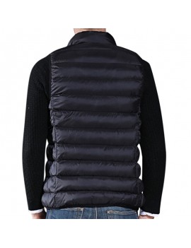 Mens Winter Plus Size Thin Sleeveless Zipper Solid Color Warm Vest