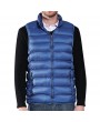 Mens Winter Plus Size Thin Sleeveless Zipper Solid Color Warm Vest
