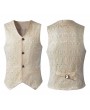 Mens Mid Ages Punk Vintage Jacquard Casual Tuxedo Halloween Cosplay Prince Vampire Vest