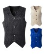 Mens Mid Ages Punk Vintage Jacquard Casual Tuxedo Halloween Cosplay Prince Vampire Vest