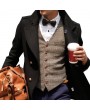 British Style Bussiness Casual Chest Single Pocket Checked Vest for Men