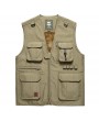 Men's Mutil-Pockets Outdoor Slim Fit V-neck Collar Waistcoat Thicken Fleece Vest