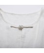 Men Solid Color Thin Chinese Buttons Closure Cotton Linen Vest