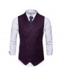 Mens Suit Double-breasted Lapel Sleeveless Business Casual Plain Vest