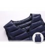 Men Thicken Warm Safe Pockets Stand Collar Solid Color Casual Down Vest