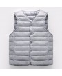Men Thicken Warm Safe Pockets Stand Collar Solid Color Casual Down Vest
