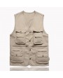 Spring Fall Muti-pocket Fishing Vest Casual Outdoor Cotton Waistcoat For Men