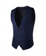 Formal Business Fashion Slim Fit Casual Pure Color Korean Style Single Breasted Vest for Men
