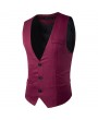 Formal Business Fashion Slim Fit Casual Pure Color Korean Style Single Breasted Vest for Men