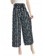 Casual Belted Bow Wide Leg Loose Striped Pants