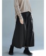 Wide Leg Solid Color Pleated Casual Pants