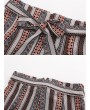 Boho Vertical Stripe Print Drawstring Pants